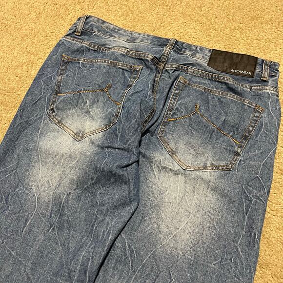 Rocawear Y2K Baggy Skater Faded Light Blue Jeans 38x34 - Picture 4 of 7